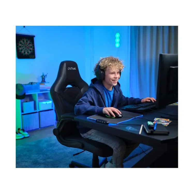 TRUST GXT 703 RIYE Gaming chair - Black, Max. weight 140 kg, Gas lift class 4