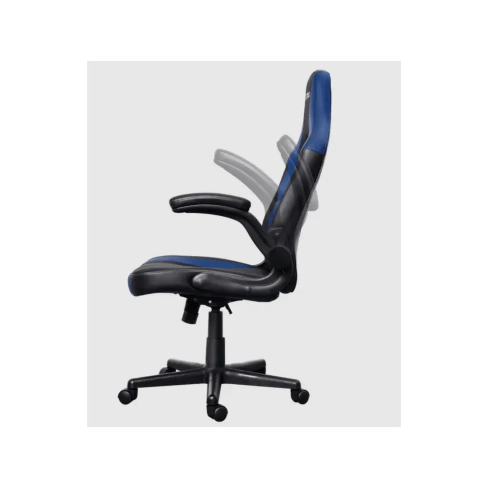 TRUST GXT 703B Riye Comfortable adjustable gaming chair,flip-up armrests,Max weight 140kg,Blue