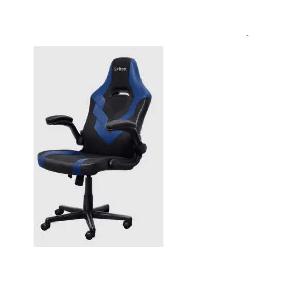 TRUST GXT 703B Riye Comfortable adjustable gaming chair,flip-up armrests,Max weight 140kg,Blue