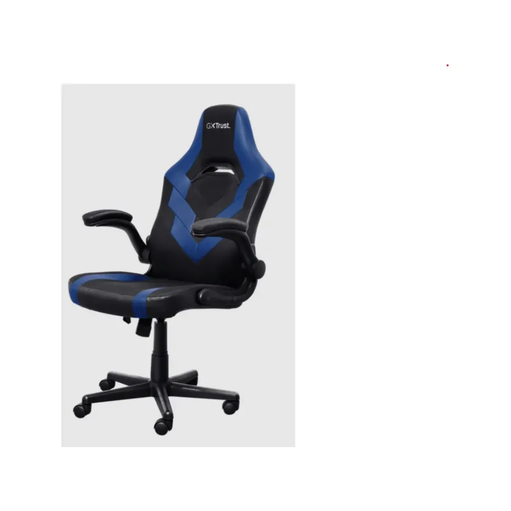 TRUST GXT 703B Riye Comfortable adjustable gaming chair,flip-up armrests,Max weight 140kg,Blue