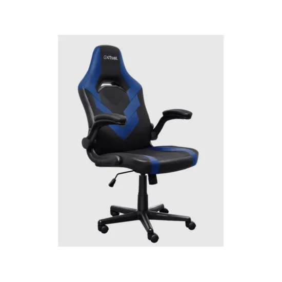 TRUST GXT 703B Riye Comfortable adjustable gaming chair,flip-up armrests,Max weight 140kg,Blue