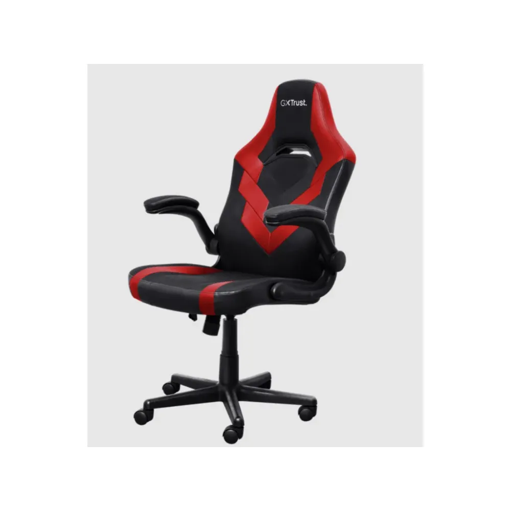 TRUST GXT 703R Riye Comfortable adjustable gaming chair,flip-up armrests,Max weight 140kg,Red
