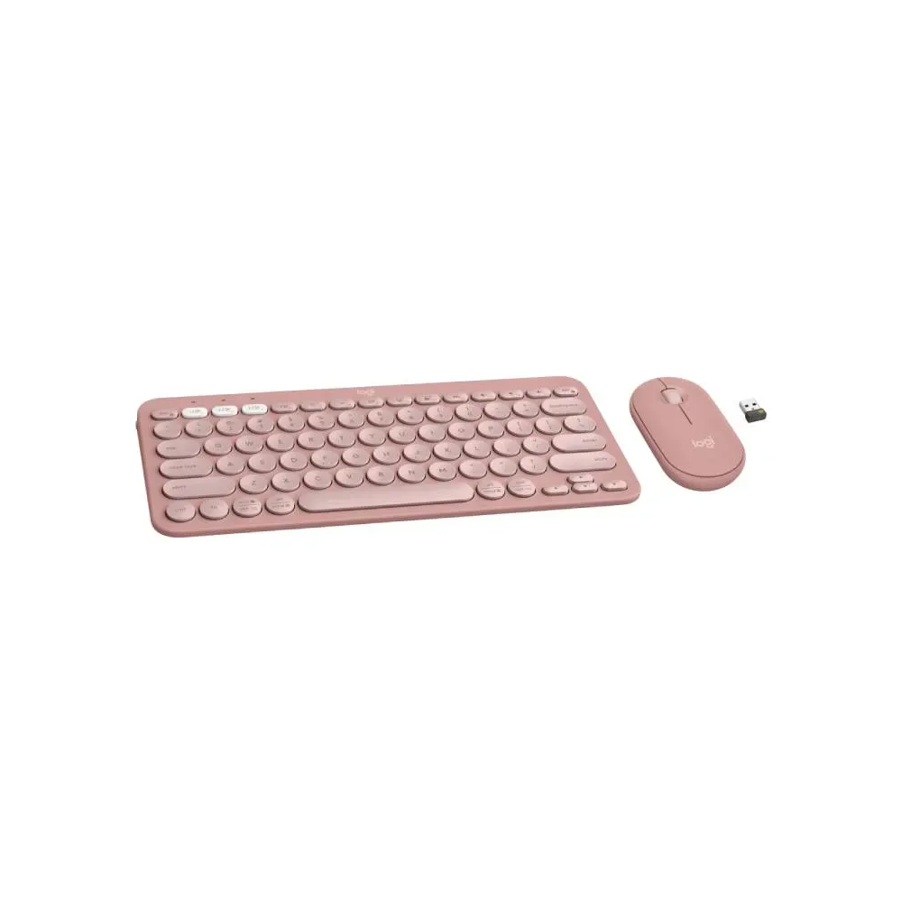 Pebble2 Wireless Combo US tastatura i miš roze