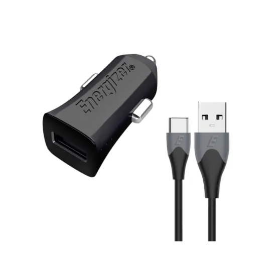 Energizer Ultimate Car Charger Quick 1USB+Cable USB-C, Black