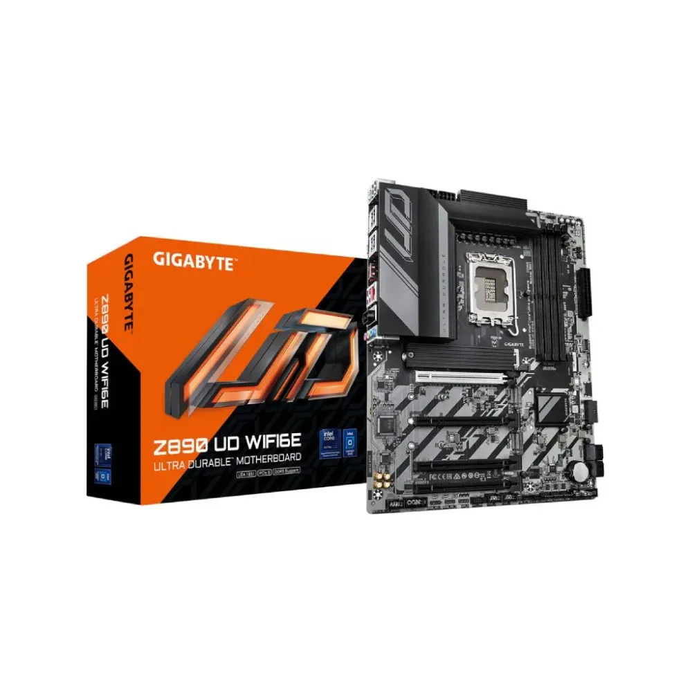 GIGABYTE INTEL MB Z890 UD WIFI6E,4*DDR5 8800MT/s,PCIe 5.0,3*M.2,DP,USB4 DP, 2.5GbE, LGA 1851, WiFi6E