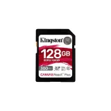 KINGSTON Canvas React Plus SD Card 128GB, Class 10, UHS-II, U3, V90, 300MB/s R, 260MB/s W, 8K/3D/VR
