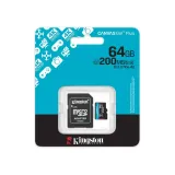 KINGSTON Micro SDXC 64GB Canvas Go! Plus C10 + SD Adapter, A2, V30, U3, up to 200 MB/s, 4K UHD