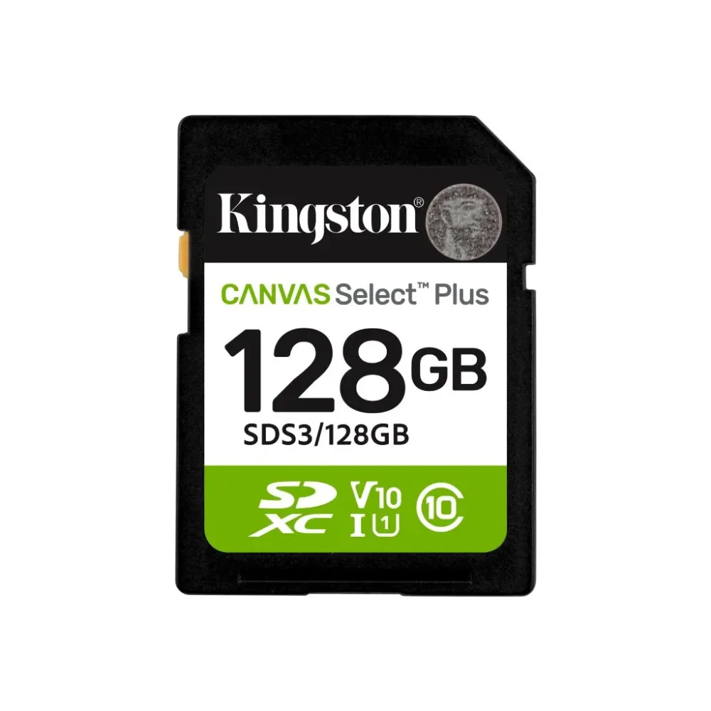 KINGSTON SDXC Card 128GB CANVAS Select Plus C10, UHS-I, V10, up to 150 MB/s