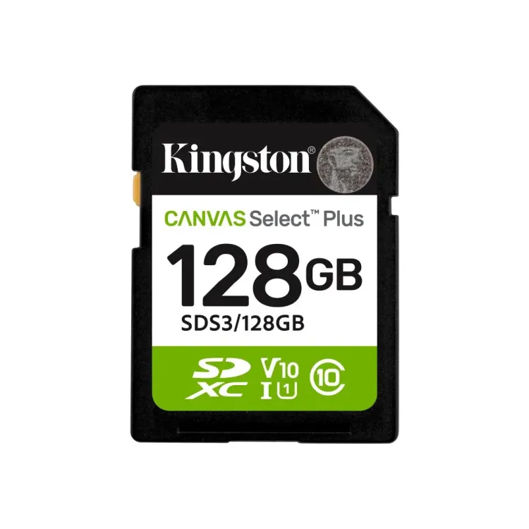 KINGSTON SDXC Card 128GB CANVAS Select Plus C10, UHS-I, V10, up to 150 MB/s