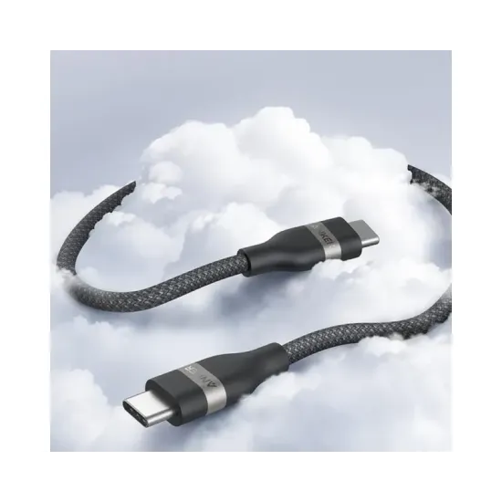USB tip-C kabl M/M 0.9m, za Super brzo punjenje 240W/480Mbps, pleteni, crni