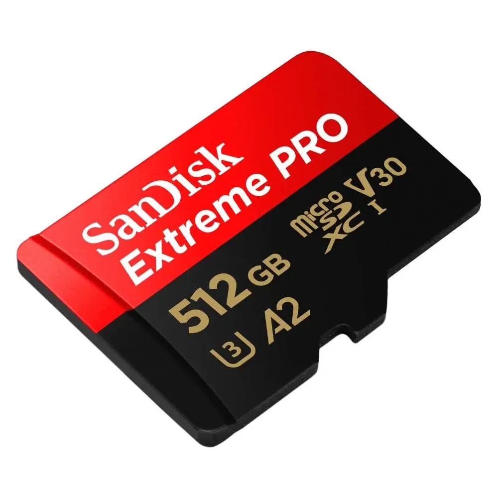 SanDisk Extreme PRO microSDXC 512GB + SD adapter,up to Read/Write(MB/s): 200/140,A2,C10,V30,UHS-I,U3