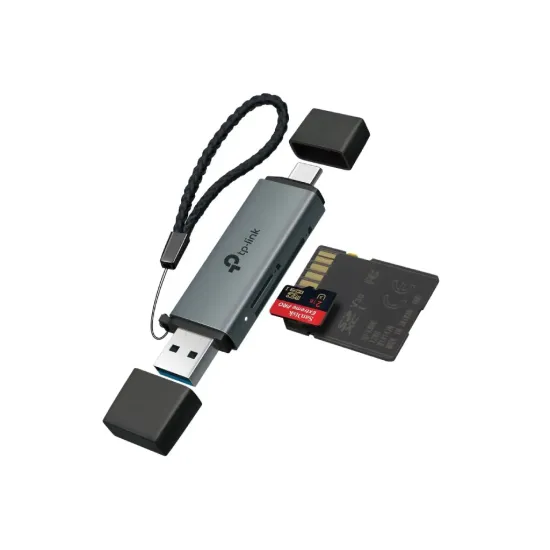 TP-LINK UA430D USB 3.0 Type-C & Type A to SD & microSD UHS-I 3.0 Card Reader, 2TB Max up to 200 MB/s