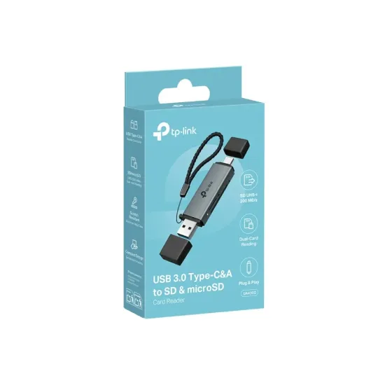 TP-LINK UA430D USB 3.0 Type-C & Type A to SD & microSD UHS-I 3.0 Card Reader, 2TB Max up to 200 MB/s