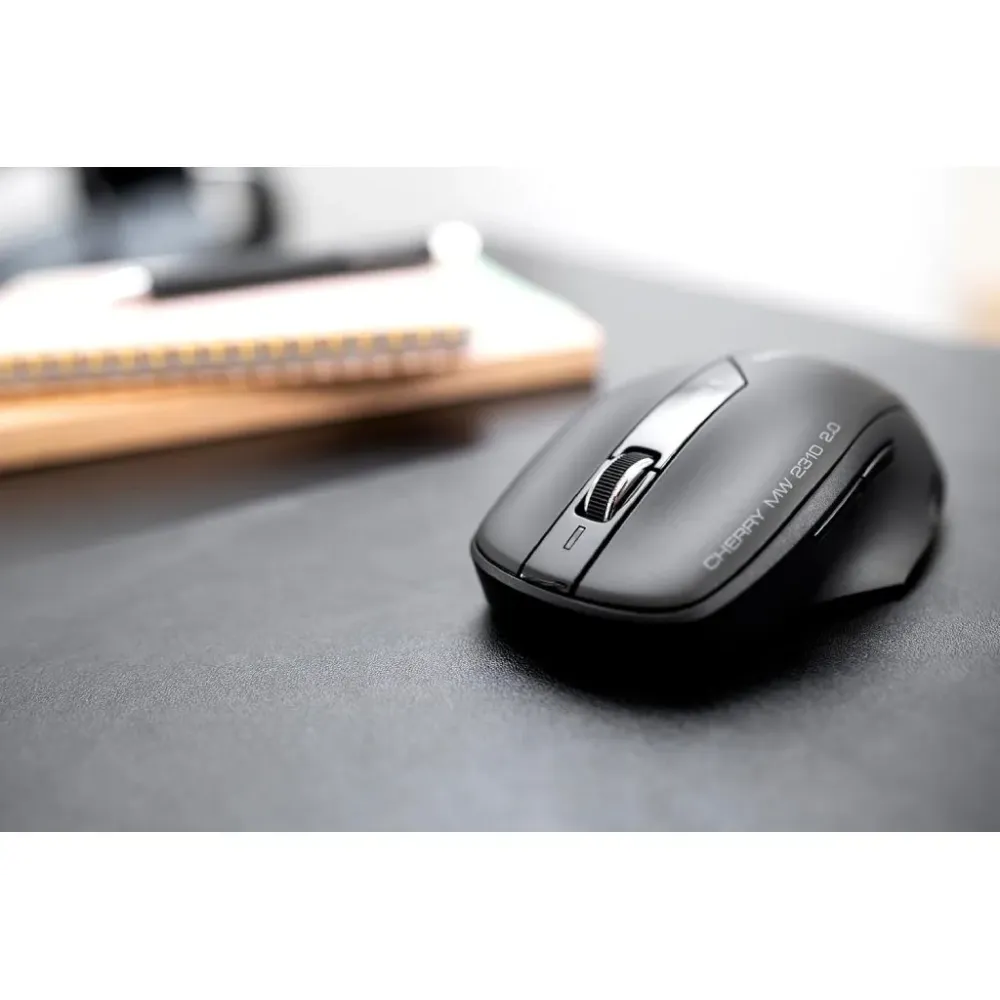 CHERRY MW 2310 USB Wireless Optical Mouse, 6 Button, 1000/1600/2400 DPI, Black, 2 x AA