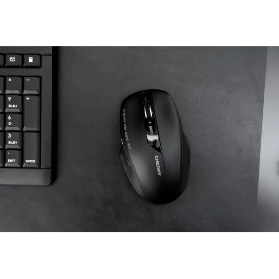 CHERRY MW 2310 USB Wireless Optical Mouse, 6 Button, 1000/1600/2400 DPI, Black, 2 x AA