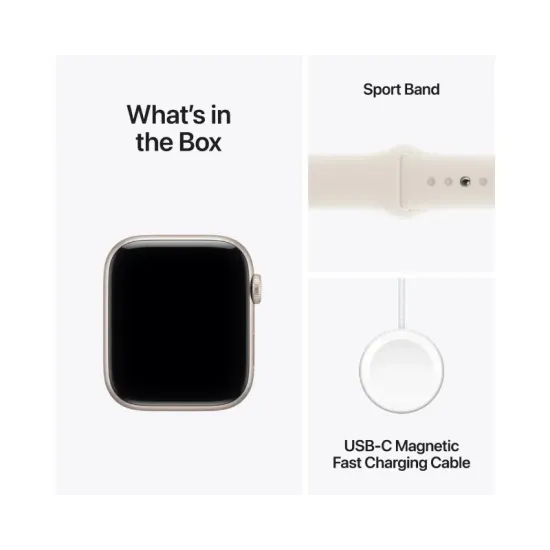 Watch SE 3 GPS 44mm Starlight Aluminium Case with Starlight Sport Band - M/L (mehj4et/a)