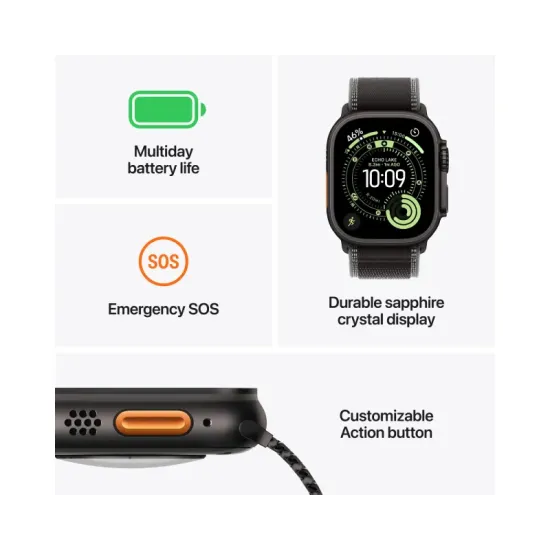 Watch Ultra 3 Cellular 49mm Black Titanium Case with Black Alpine Loop - Medium (mf0v4se/a)