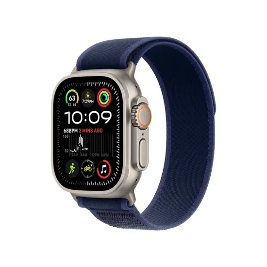 Watch Ultra2 v2 Cellular 49mm Natural Titanium Case with Blue Trail Loop - M/L (mx4l3se/a)