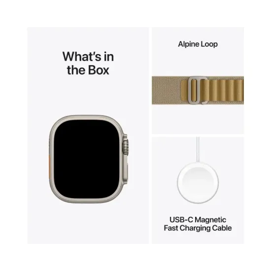 Watch Ultra2 v2 Cellular 49mm Natural Titanium Case with Tan Alpine Loop - Small (mx4e3se/a)