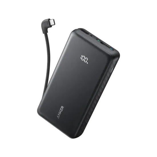 Zolo 20000mAh, 22.5W, sa ugrađenim USB-C kablom, Power Bank crni