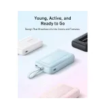 Zolo 20000mAh, 30W, sa ugrađenim USB-C kablom, Power Bank beli