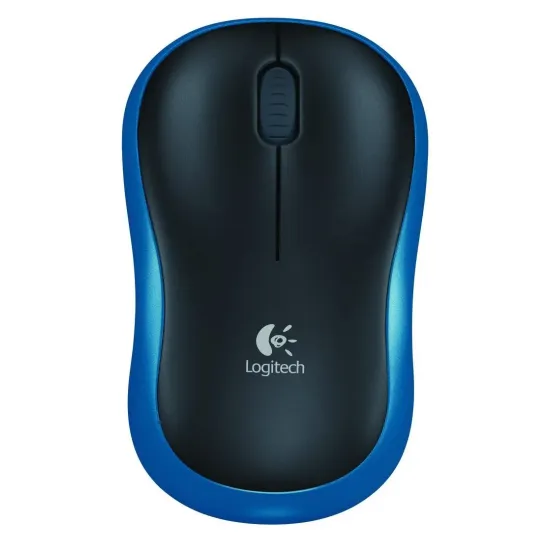 LOGITECH M185 Compact Wireless Mouse, 2.4 Ghz, 1000 dpi, 1 x AA Battery, 10 m, Blue