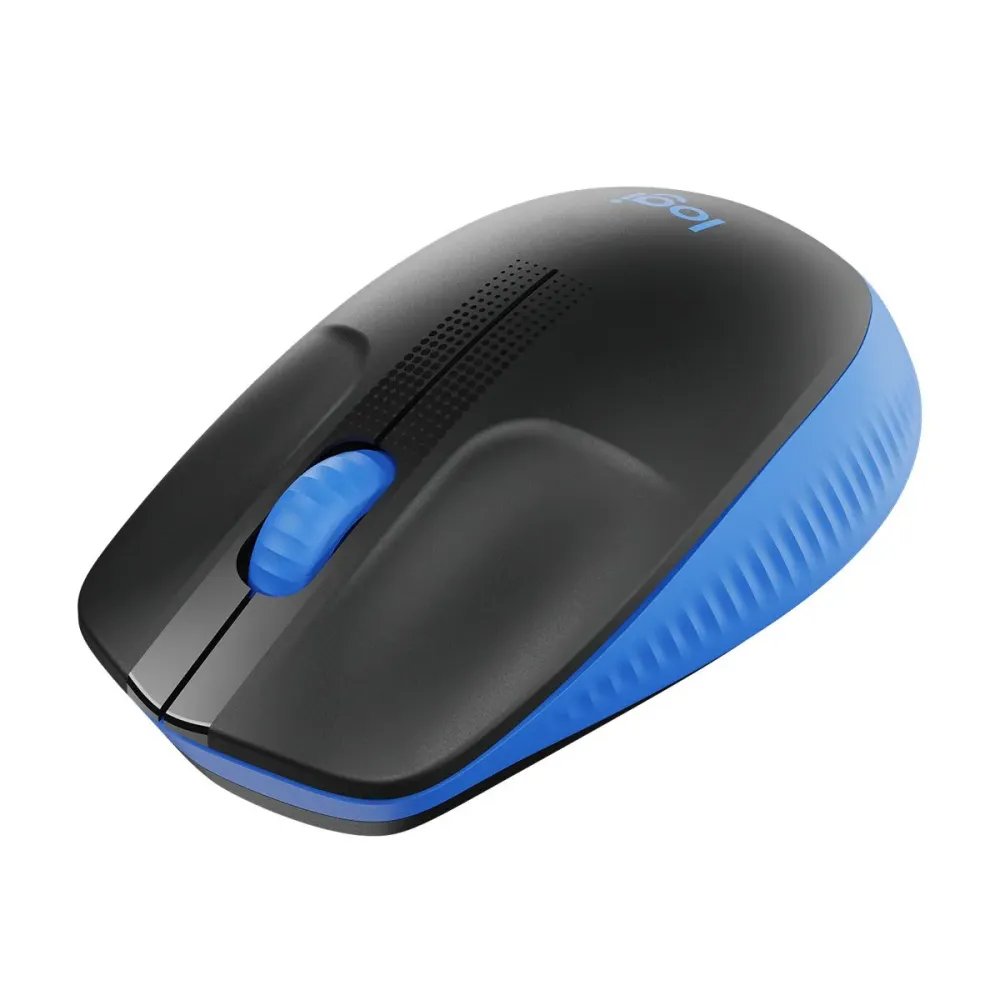 LOGITECH M190 Blue Wireless Mouse, Full Size Curve Design, 18-month battery life (AA battery)