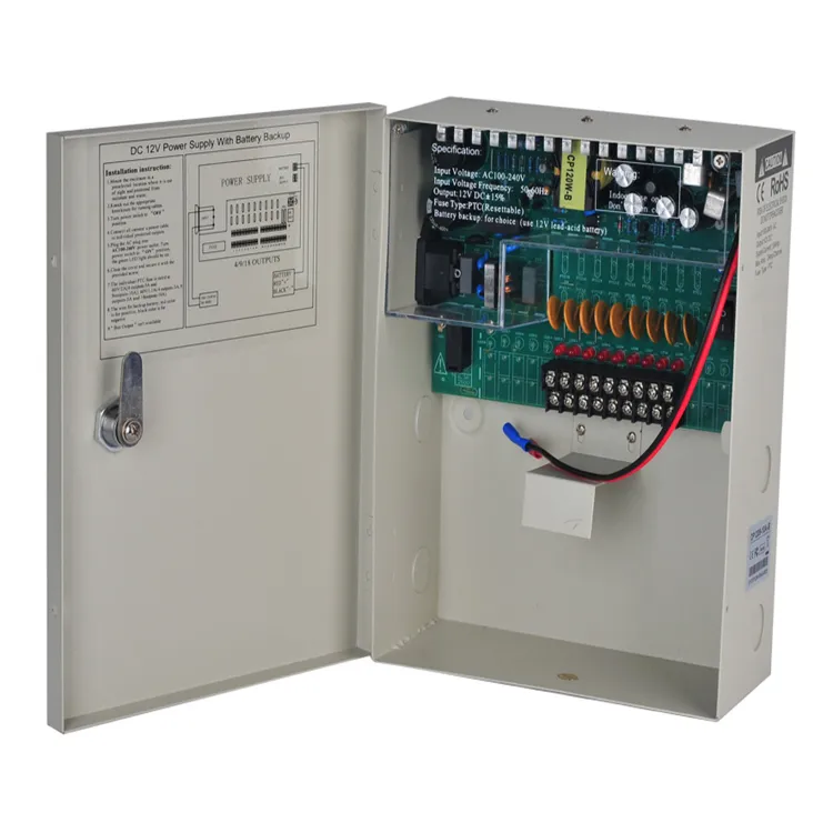 WesternSecurity Stabilisani ispravljač 2020Vac/12Vac, 18 priključaka sa PTC zaštitom, UPS funkcija