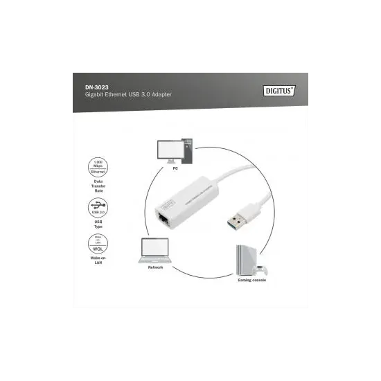 Digitus Adapter USB 3.0 to RJ45 Gigabit Ethernet 10/100/1000