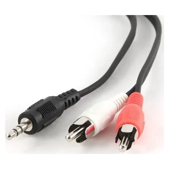 E-GREEN Kabl Audio 3.5mm stereo - 2xRCA M/M 10m crni