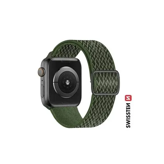 Swissten Nylon band for Apple watch, khaki, with buckle (42, 44, 45, 49) mm