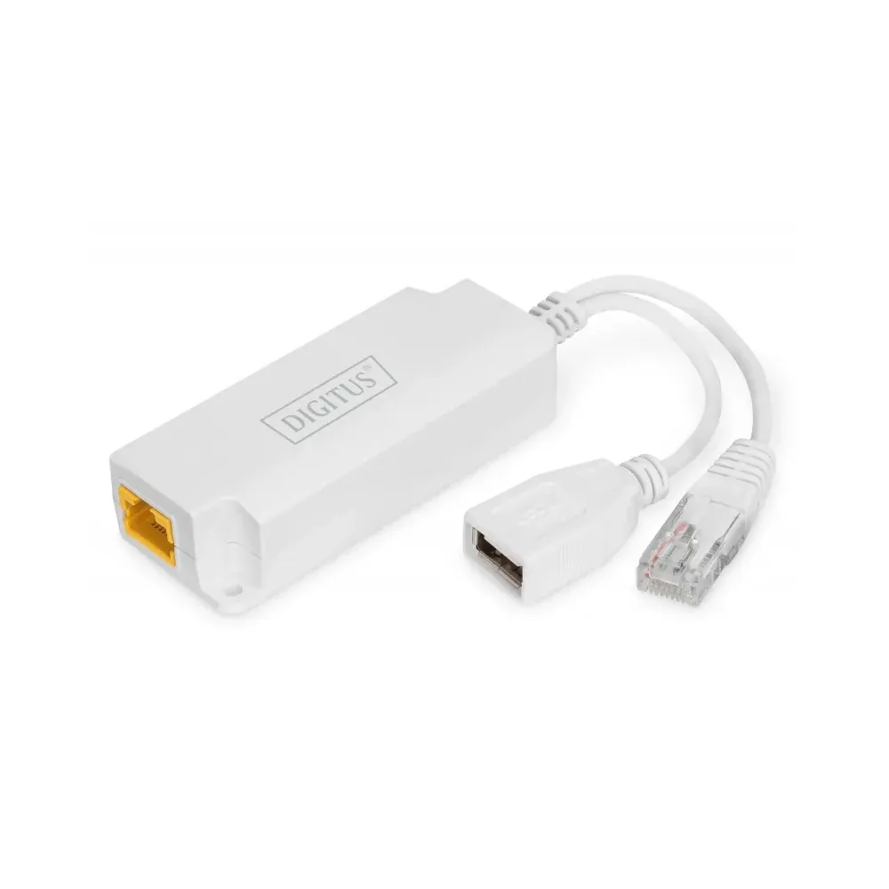 Digitus Splitter USB-A 5V PoE, IEEE 802.3af compliant, 5V output via USB-A, for powering non-PoE devices