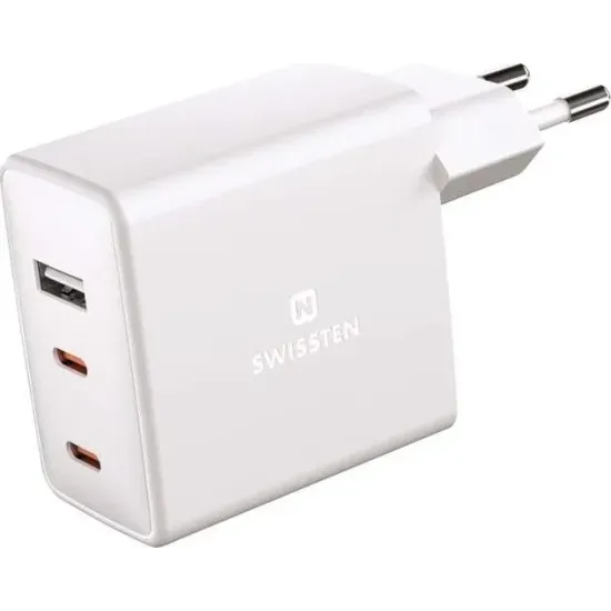 Swissten Travel Charger GaN 2x USB-C + 1x USB 70W