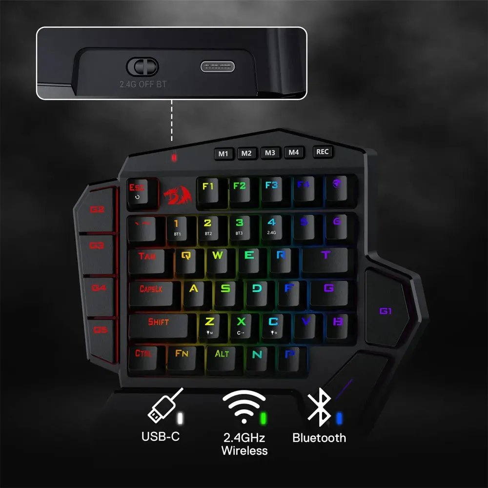 Redragon Tastatura Diti PRO K585RGB Mechanical Gaming, Red