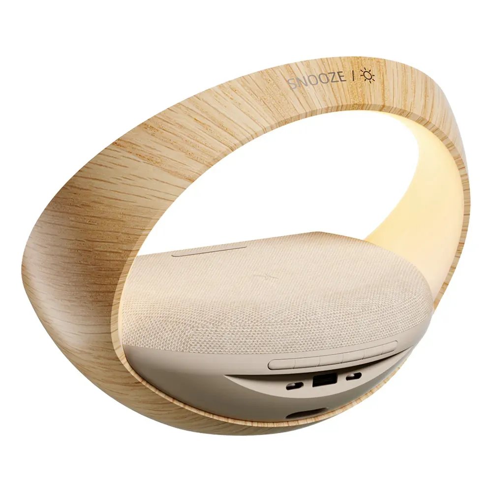 Moye Aurora Glow Lamp with Clock, Wireless speaker and Wi-Fi charger