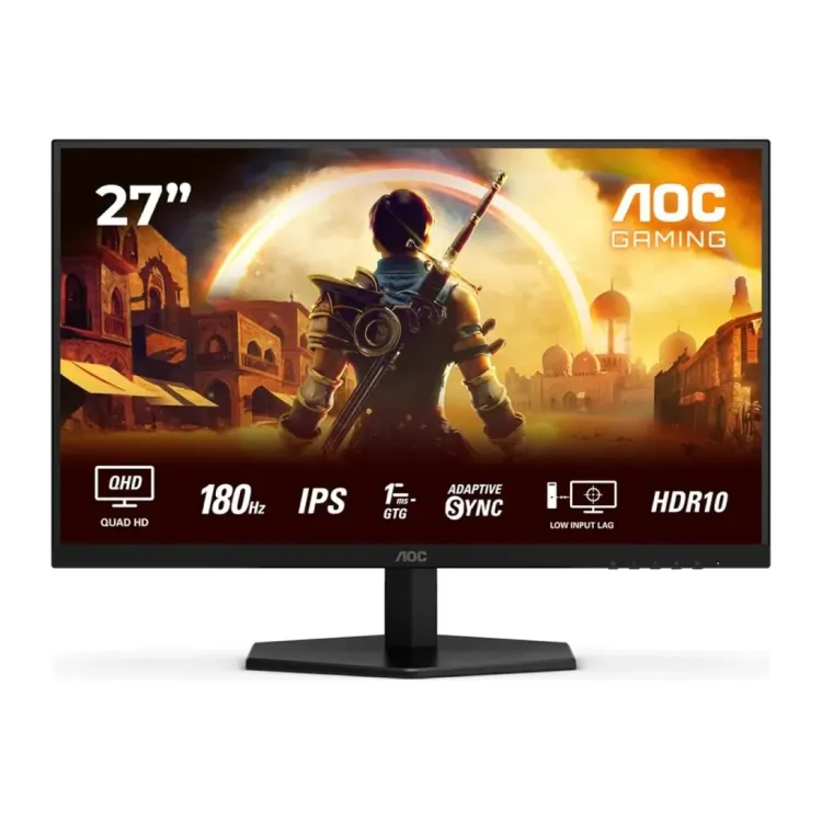 AOC Gaming Monitor Q27G42XE, 27 QHD 2560x1440, 180Hz, 0.5 ms, 1000:1, DP/HDMI*2, Tilt, 2W x 2