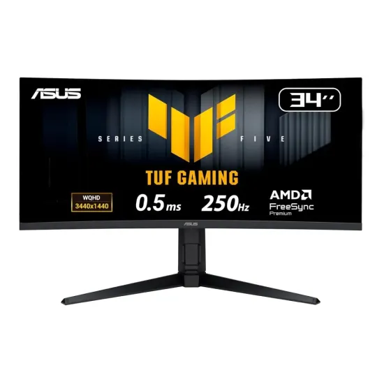 ASUS TUF Gaming Curved Monitor VG34WQML5A, 34 WQHD 3440x1440, 250Hz,0.5ms,DP*2/HDMI*2,USB Hub, HAS