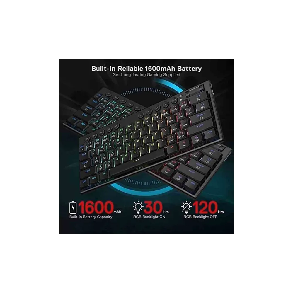 Redragon Tastatura Horus Mini, wired&2.4G&BT keyboard, red