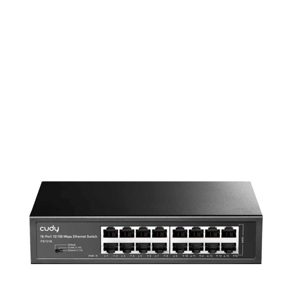 CUDY Switch FS1016, 16x 10/100Mbps RJ45 ports, unmanaged, plug-and-play, metal housing, rackmount