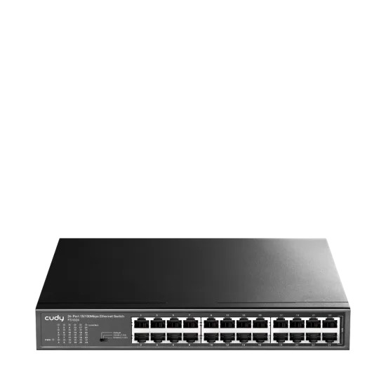 CUDY Switch FS1024, 24x 10/100Mbps RJ45 ports, unmanaged, plug-and-play, rackmount design, metal enclosure