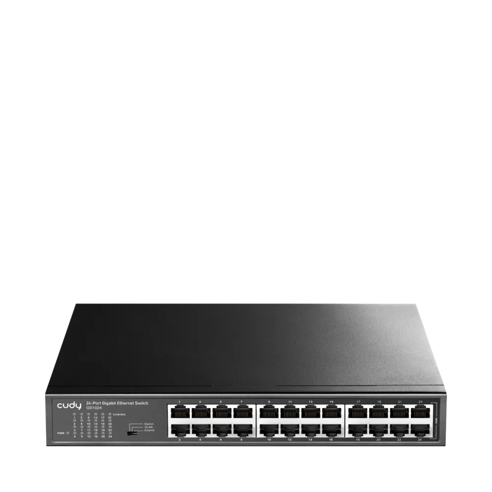 CUDY Switch GS1024, 24x 10/100/1000Mbps RJ45 ports, unmanaged, plug-and-play, metal housing, rackmount