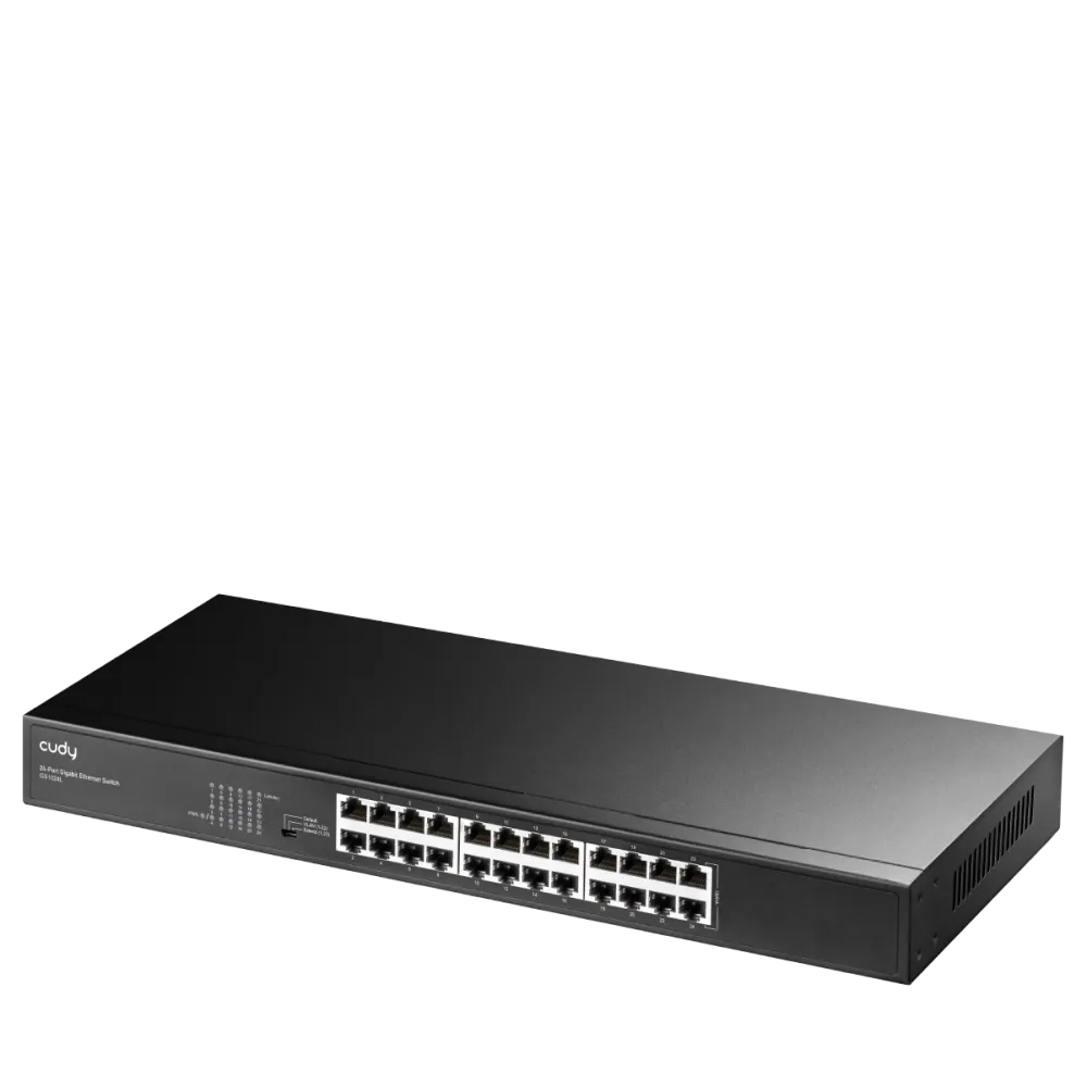 CUDY Switch GS1024L, 24x 10/100/1000Mbps RJ45 ports, unmanaged, plug-and-play, metal housing, rackmount