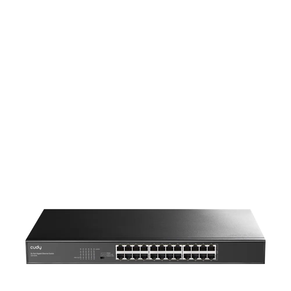 CUDY Switch GS1024L, 24x 10/100/1000Mbps RJ45 ports, unmanaged, plug-and-play, metal housing, rackmount