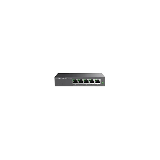 GWN7700P PoE svič, 5 x GE, 4 xGE 802.3af/at PoE+ (60W) + 1 x GE, desktop / wall-mount metalno kućište, 9KB Jumbo Frame, Broadcas