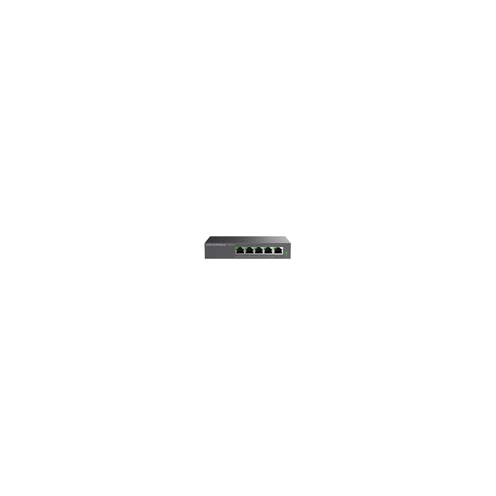 GWN7700P PoE svič, 5 x GE, 4 xGE 802.3af/at PoE+ (60W) + 1 x GE, desktop / wall-mount metalno kućište, 9KB Jumbo Frame, Broadcas