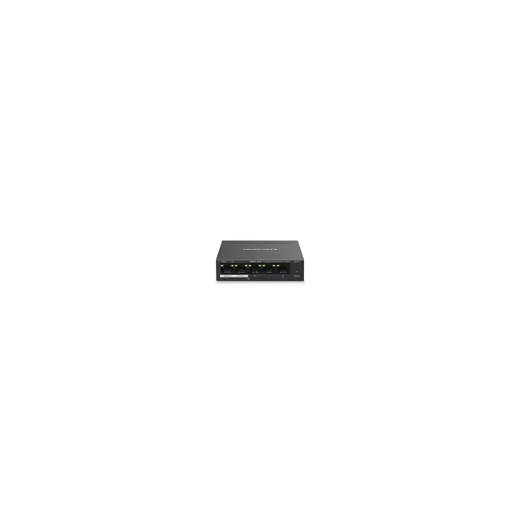 MS105GP 5-portni gigabit desktop svič sa 4 PoE+ porta do ukupno 65W (do 30W po portu), domet do 250m (Extend Mode), metalno kući