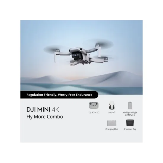 DJI MINI 4K Fly More Combo - 4K/30fps, 12MP, 4 Zoom, 31-Min Max Flight Time, 10km VT,246g, Class C0
