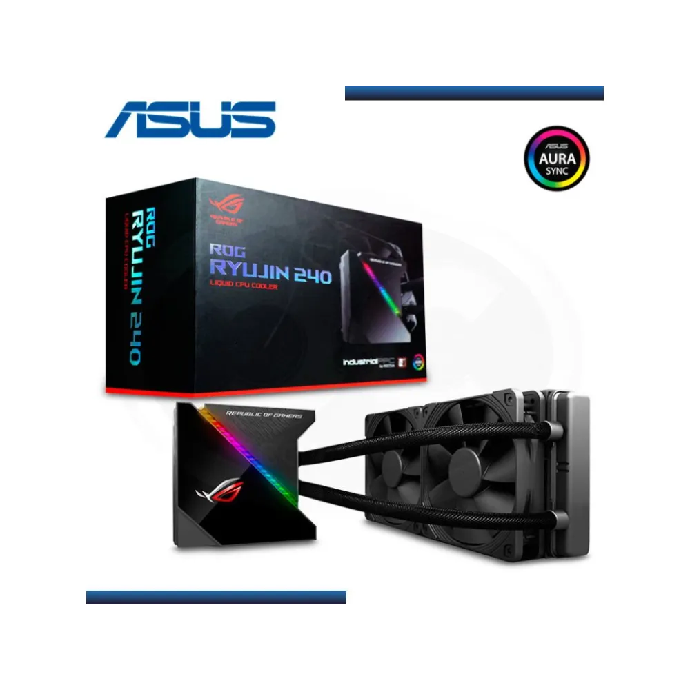 ASUS ROG RYUJIN 240 Liquid CPU cooler, 1.77 color OLED, 2x Noctua iPPC 2000 PWM 120mm radiator fans