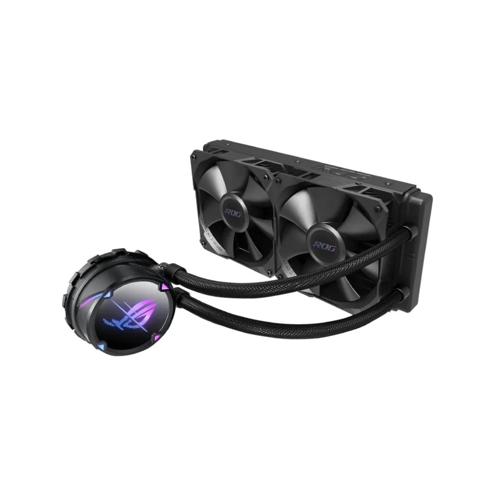 ASUS ROG STRIX LC II 240 Liquid CPU cooler, Dual ROG 120 mm radiator fans, Illuminated ROG Logo