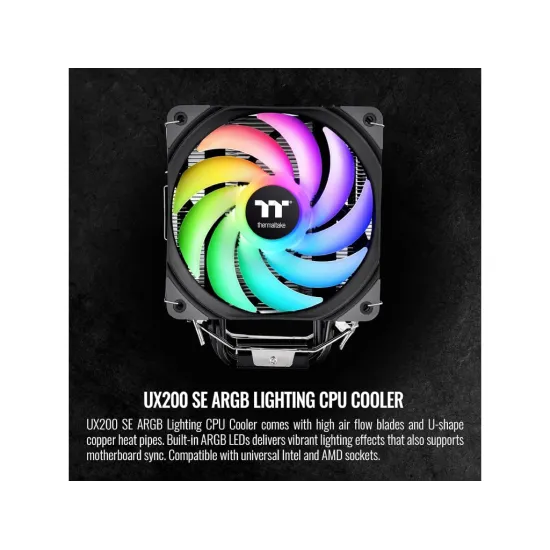 THERMALTAKE UX200 SE ARGB Lighting CPU Cooler, PWM 800-1800 RPM, 4Pin, INTEL/AMD
